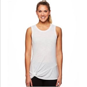Women's Gaiam Twist Front Yoga Tank Bright White